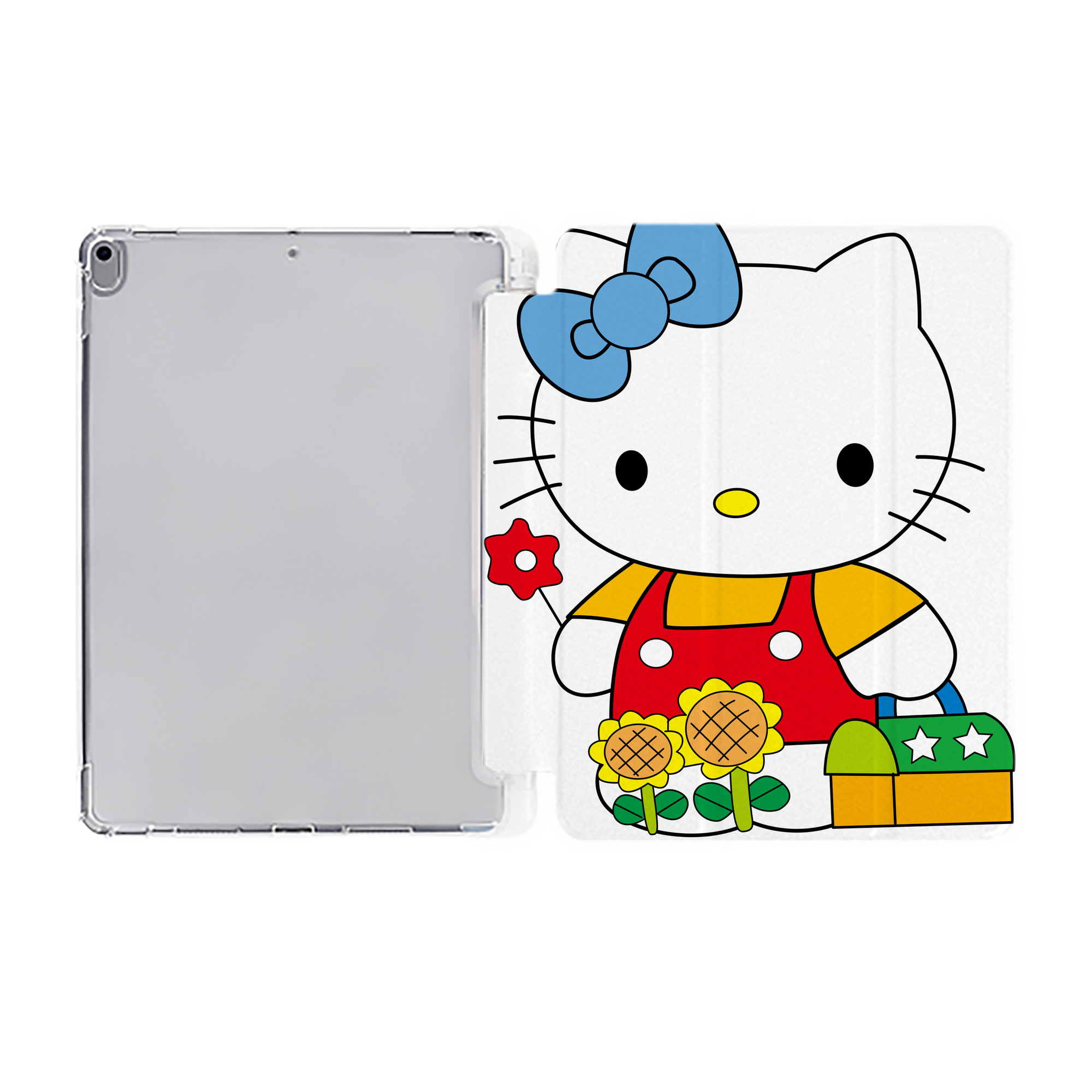（画像用） Hello Kitty ハローキティ IPad ケース ペン収納付き 三つ折りスタンド PUレザー×シリコン 対応機種9.5/10.5/10.9インチ